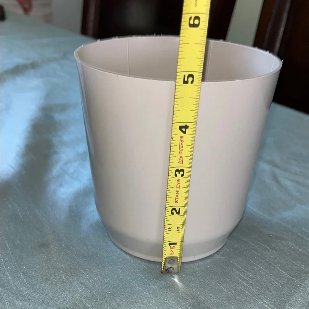 Elegant Gray and Cream Plastic Planters Set Of 2